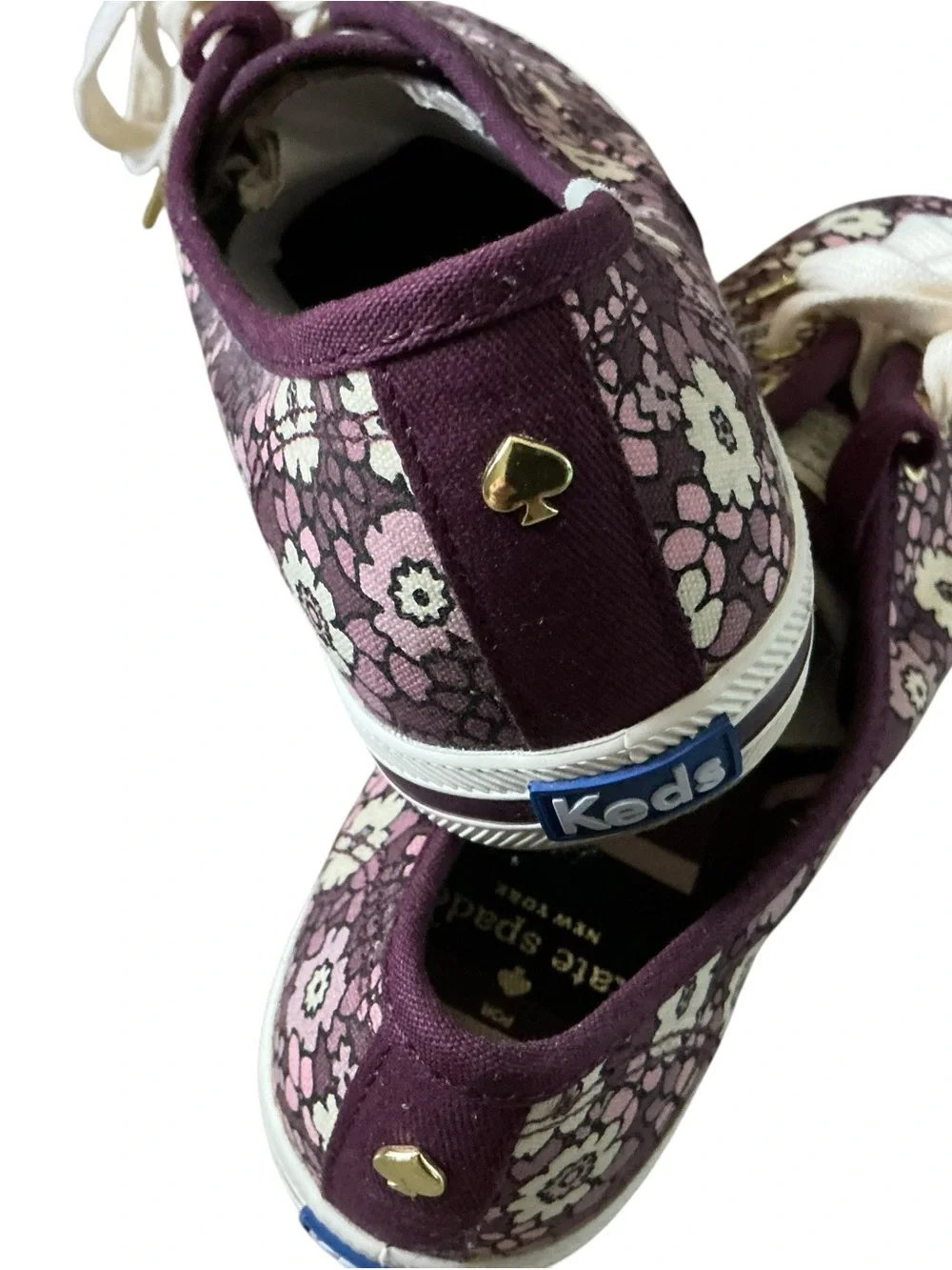 Kate spade x Keds kickstar sneakers purple dirty floral size 7 New